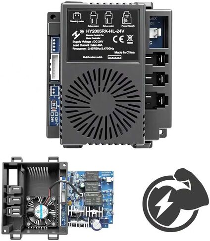 HY2005RX-HL-24V/HY2005RX-24V/40A 24 فولت مجموعة تحويل صندوق لوحة التحكم للركوب على لعبة عجلات طاقة السيارة عن بعد ترقية 12 فولت إلى 24 فولت قطع بديلة، 2.4 جيجا بلوتوث، جهاز استقبال، طاقة عالية، 18 فولت in Kuwait