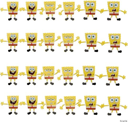 4 1/2" x 3 1/2" Yellow Spongebob Squarepants Vinyl Bendables – 24 Piece in Saudi Arabia