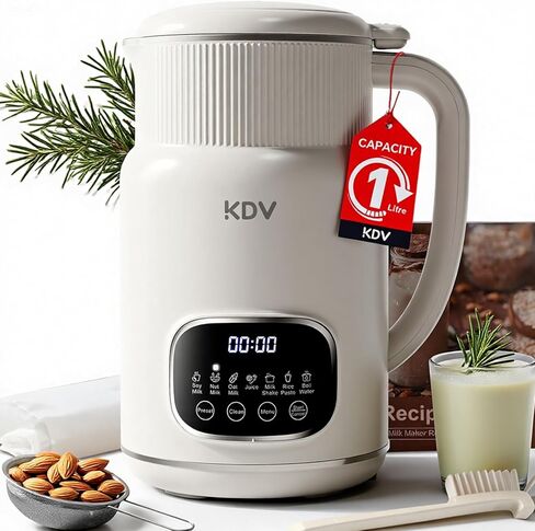 KDV 8-in-1 Nut Milk Maker, 32oz Automatic Plant Milk Machine with Delay Start, Soy Almond Oat Milk Stainless Steel Blender in Kuwait