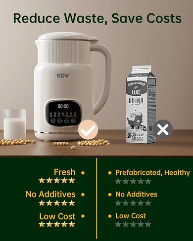 KDV 8-in-1 Nut Milk Maker, 32oz Automatic Plant Milk Machine with Delay Start, Soy Almond Oat Milk Stainless Steel Blender in Kuwait