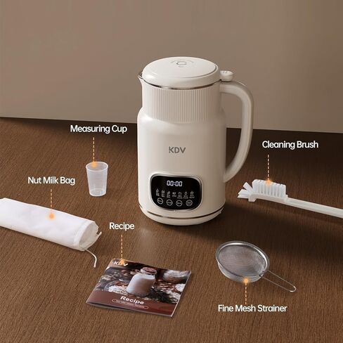 KDV 8-in-1 Nut Milk Maker, 32oz Automatic Plant Milk Machine with Delay Start, Soy Almond Oat Milk Stainless Steel Blender in Kuwait