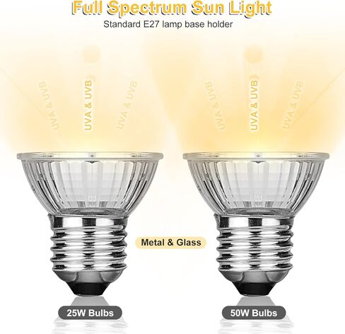 مصباح حراري للزواحف من Dallfoll، مصباح حراري لتوقيت الزواحف UVA UVB، مع دوار ومشبك قابل للدوران 360 درجة، مصباح تسخين للسلحفاة والسحلية والتنين الملتحي in Kuwait