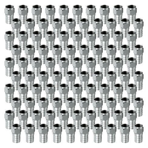 GE RG6 Crimp-On F-Type Connectors, 2-Pack, Replace Broken Connectors and Assemble RG6 Cables, Weatherproof, 35050 in Kuwait