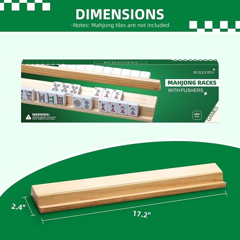 Wooden Mahjong Racks with Pushers, Set of 4, Solid Wood Tile Racks with Push Sliders for American/Mahjongg Tiles, Game Night & Tile Organizer in Saudi Arabia