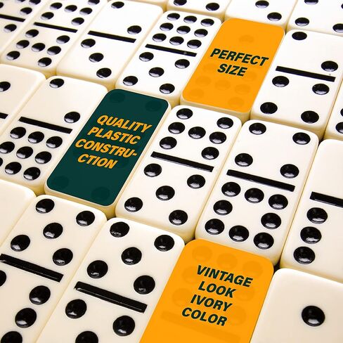 Dominos Game Double 9 - Dominos Set for Adults and Kids Ages 8 and up - Double Nine Dominoes Set, Classic Board Games - Domino Set for Family Game Nights - Double Nine Dominos Set 55 Tiles with Case in Kuwait