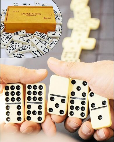 Dominos Game Double 9 - Dominos Set for Adults and Kids Ages 8 and up - Double Nine Dominoes Set, Classic Board Games - Domino Set for Family Game Nights - Double Nine Dominos Set 55 Tiles with Case in Kuwait