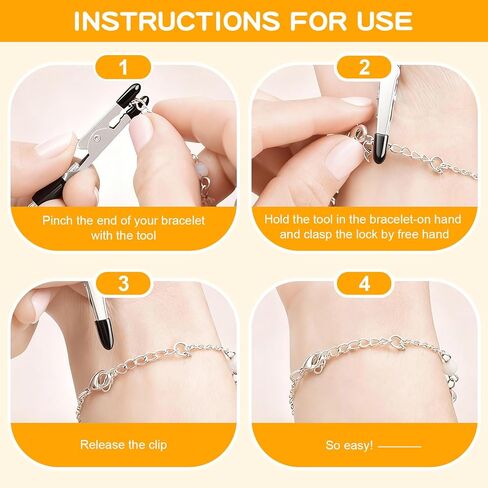 Coopache 3PCS Bracelet Helper Tool with Hook and 2PCS Extender Chain Clasp Set, Portable Bracelets Fastener Helpers Easy to Put on Yourself for Jewelry, Necklace, Zippers, Crafts Adjustment in Saudi Arabia