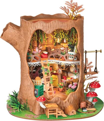 Rolife DIY Miniature House Kit Fairytale Tree House 1:18 Dollhouse Diorama Fantasy Forest Theme Tiny House Building Kit Home Decor Gift for Adults Craft Lovers in Saudi Arabia