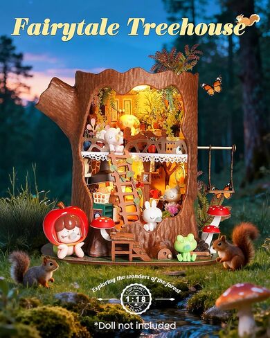 Rolife DIY Miniature House Kit Fairytale Tree House 1:18 Dollhouse Diorama Fantasy Forest Theme Tiny House Building Kit Home Decor Gift for Adults Craft Lovers in Saudi Arabia