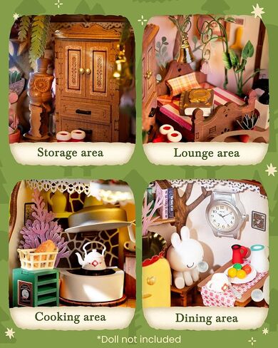 Rolife DIY Miniature House Kit Fairytale Tree House 1:18 Dollhouse Diorama Fantasy Forest Theme Tiny House Building Kit Home Decor Gift for Adults Craft Lovers in Saudi Arabia