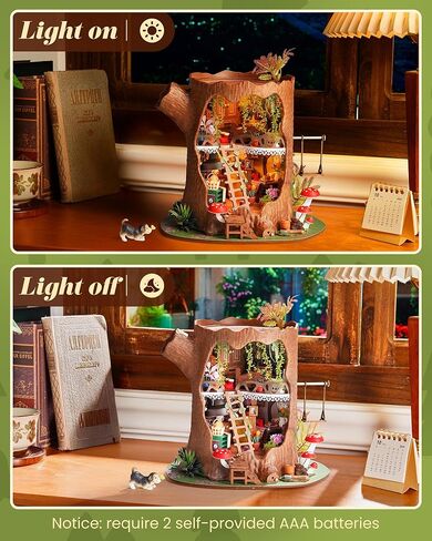 Rolife DIY Miniature House Kit Fairytale Tree House 1:18 Dollhouse Diorama Fantasy Forest Theme Tiny House Building Kit Home Decor Gift for Adults Craft Lovers in Saudi Arabia