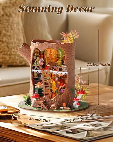 Rolife DIY Miniature House Kit Fairytale Tree House 1:18 Dollhouse Diorama Fantasy Forest Theme Tiny House Building Kit Home Decor Gift for Adults Craft Lovers in Saudi Arabia