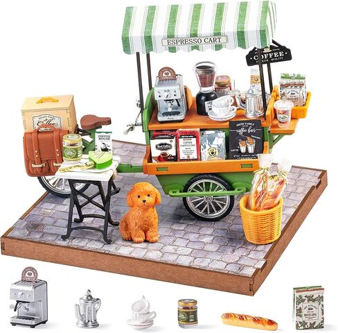 Rolife DIY Miniature House Kits Aromatic Coffee Cart, Mini House Miniverse Lifestyle for Teens, DIY Crafts Kits for Adults, Birthday for Parents Friends (Aromatic Coffee Cart) in Saudi Arabia