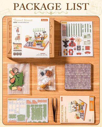 Rolife DIY Miniature House Kits Aromatic Coffee Cart, Mini House Miniverse Lifestyle for Teens, DIY Crafts Kits for Adults, Birthday for Parents Friends (Aromatic Coffee Cart) in Saudi Arabia
