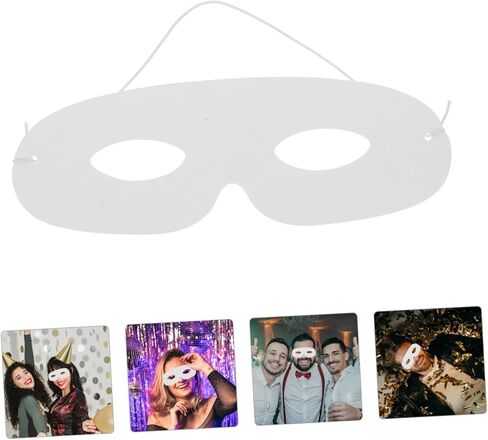 20pcs Blank White Paper Eye Masks for Crafting Comfortable Wear for Masquerade Halloween and Cosplay Parties for Personalization and Creative Expression in Saudi Arabia