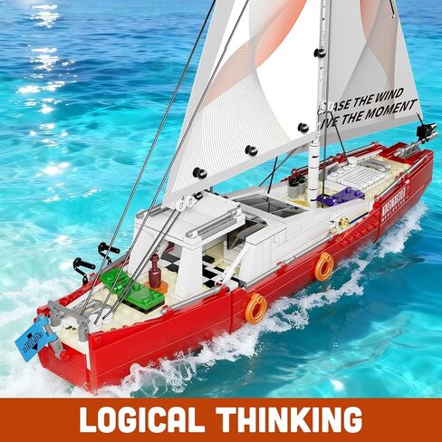 Mould King Modern Sailboat Building Kits, Ocean Explorer Boat Model, House Decor Gift for 14+ Years Old and Adult in Saudi Arabia