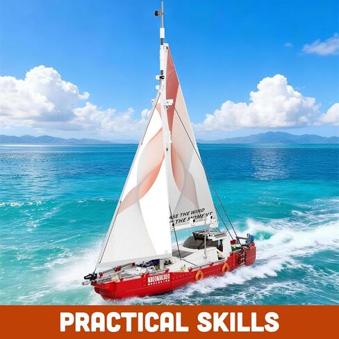 Mould King Modern Sailboat Building Kits, Ocean Explorer Boat Model, House Decor Gift for 14+ Years Old and Adult in Saudi Arabia