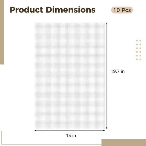 10 Pcs Mesh Plastic Canvas Sheets, 13x20 Inch Clear Plastic Canvas for DIY Craft Projects, Embroidery Crafting, Crochet Projects, Bag Shaping, Knitting in Saudi Arabia
