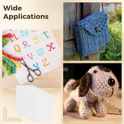 10 Pcs Mesh Plastic Canvas Sheets, 13x20 Inch Clear Plastic Canvas for DIY Craft Projects, Embroidery Crafting, Crochet Projects, Bag Shaping, Knitting in Saudi Arabia
