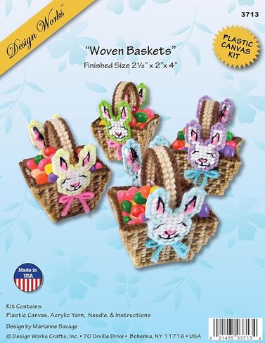 مجموعة قماش بلاستيكية من Design Works Crafts Bunny Baskets - مجموعة/4 in Kuwait