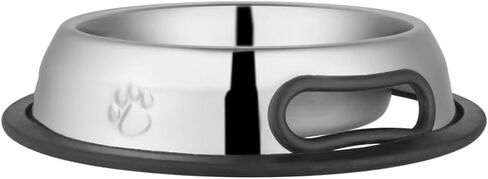 Jeffers Pet Embossed No Tip Anti-Skid Stainless Steel Pet Bowls for Dogs, Cats, Puppies, Kittens – Rubber Base, Food & Water Feeding Dish for Home, Travel, Camping, Kennels, 24 oz - 2 Pack in Saudi Arabia