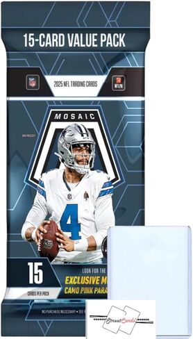 2025 Mosaic Football NFL Fat Pack with 15 Trading Cards + Toploader(s) and StreetCards Magnet! in Saudi Arabia
