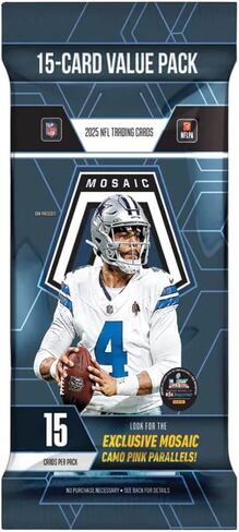 2025 Mosaic Football NFL Fat Pack with 15 Trading Cards + Toploader(s) and StreetCards Magnet! in Saudi Arabia