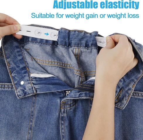 6 Pcs Elastic Waist Tighteners, Adjustable Jean Waist Tightener Inside Waistband Adjuster Elastic for Loose Pants Waist Band Tightener for Women Men Children Pants Waist Belt Adjustment in Saudi Arabia