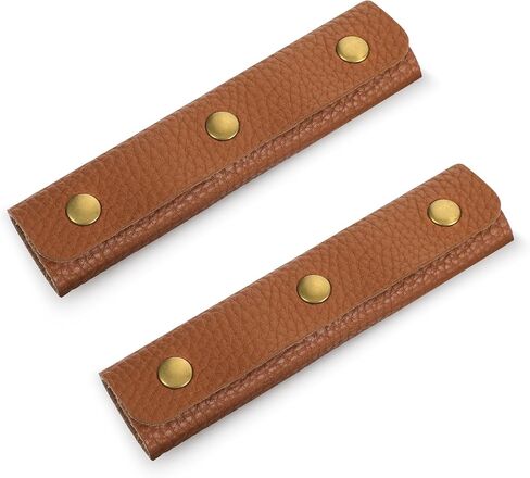 2 Pcs Leather Wrap Cover Handbag Handle Covers with Brass Clasp Soft Luggage Grip Protector Purse Wallet Strap Protector Pads for Suitcase Shopping Wallet Travel Bag Craft Making Supplies (Brown) in Saudi Arabia