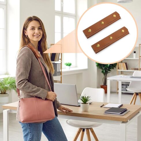 2 Pcs Leather Wrap Cover Handbag Handle Covers with Brass Clasp Soft Luggage Grip Protector Purse Wallet Strap Protector Pads for Suitcase Shopping Wallet Travel Bag Craft Making Supplies (Brown) in Saudi Arabia