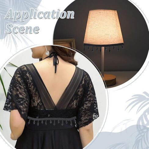 arricraft 4M (4.37 Yards) Black Beaded Fringe Trim, Crystal Beaded Fringe Decorative Beaded Tassel Trim for Wedding Bridal DIY Sewing Craft Clothing Home Curtain Decoration in Saudi Arabia