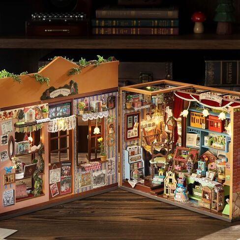 DIY Dollhouse Miniature Kit, Mini Fairy Tale Shop Puzzle Model 1:24 Scale Dolls House Store Furniture Accessories and LED Lights Kid Boy Girl Birthday in Saudi Arabia