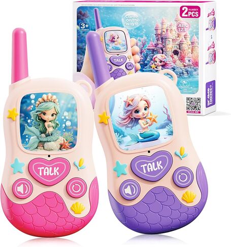 Walkie Talkies Toys for Kids:Mermaid Toys 2 Pack Birthday Gifts for 3 4 5-7 8 Year Old Girls Toy for 4 5 6 7 8-10 Year Old Camping Outdoor Games,Easter Christmas Stocking Stuffers for Girls Kids in Saudi Arabia
