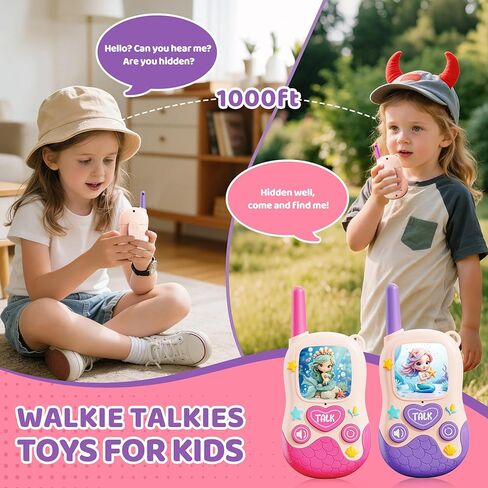 Walkie Talkies Toys for Kids:Mermaid Toys 2 Pack Birthday Gifts for 3 4 5-7 8 Year Old Girls Toy for 4 5 6 7 8-10 Year Old Camping Outdoor Games,Easter Christmas Stocking Stuffers for Girls Kids in Saudi Arabia