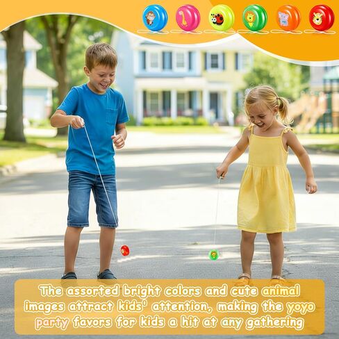 Soulchen 48 Pcs Yo Yo for Kids Bulk Jungle Animal Theme Party Favors Valentines Day Gifts for Kids 3-6 Safari Goodie Bags Stuffers Classroom Prizes Easter Basket Stuffers in Kuwait