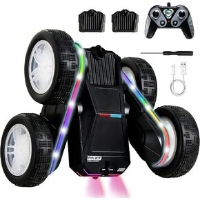 عنكبوت سيارة تحكم عن بعد 4WD 360 درجة تقلب RC ألعاب سيارات حيلة مستوحاة من الإنترنت سيارات الانجراف مزدوجة الجوانب مع أضواء LED 2 وحدات بطارية شحن قابلة للشحن ألعاب وهدية للأولاد من سن 3 إلى 12 عامًا in Kuwait