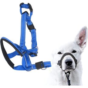 Estink Head Collar for Dogs, Breathable Dog Head Halter Adjustable Nylon Dog Muzzle, Comfortable Mouth Cover Strap for Bite Control and Pull Prevention (L) in Kuwait