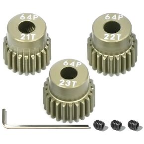 64P Pinion Gear 3.175mm Shaft 7075 Aluminum Alloy Motor Gears,0.6 Metric Pitch 42 43 44T with 1/8 Hole Pinion Gear Compatible with 1/10 Arrma HPI Kyosho Losi Axial Traxxas Tamiya RC Car in Saudi Arabia