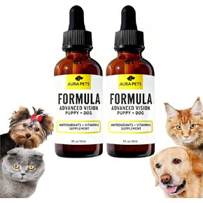 Advanced Vision Formula for Dogs, AuraPets Vision Formula, with Lutein, Zeaxanthin, Astaxanthin, Supports Vision and Reduces Cloudiness, 30ml (2pcs) in Saudi Arabia