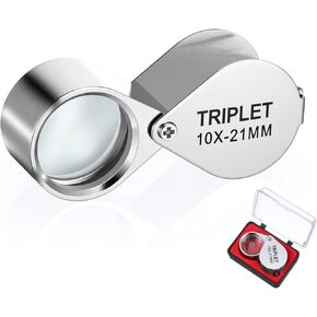 10x Magnifying Glass, Pocket Magnifying Glass Foldable Hand Lens Eye Loops Magnifier Jewelers Loupe for Detecting Coin Diamonds Gems Jewelry Stamps Antiques in Kuwait