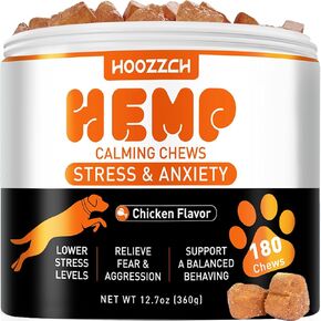 Calming Chews for Dogs - Anxiety Relief Treats Helps with Advanced Stress Relief, Separation Aid, Barking, Composure, Promote Relaxation - All Ages & Sizes, 180 Chews in Kuwait