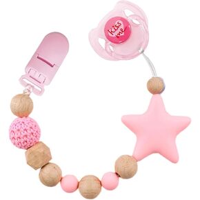 Magnetic Pacifier for Reborn Dolls - Strong Adsorption Star Pacifier Chain Clip - Fits 17-22 Inch Reborn Baby Dolls | Cute Pink Accessory Set in Saudi Arabia