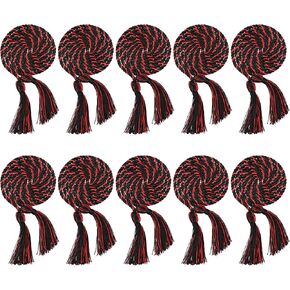 10 قطع من حبال الشرف للتخرج، وحبال مضفرة مع شرابات كبيرة لحفلات البكالوريوس والماجستير والدكتوراه الأكاديمية 68 بوصة (كستنائي/ذهبي) in Kuwait