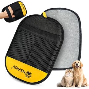 Pet Hair Removal Glove for Cats Dogs, Washable Reusable Animal Fur Removal Tool, Hair Retention Powerful Cat Grooming Gloves for Couch, Furniture, Carpet, Car Seat, Ease of Use in Saudi Arabia