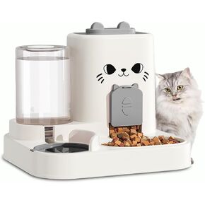 Gravity Cat Feeder, 2-in-1 Gravity Cat Food and Water Dispenser, Small Food Water Dispenser Set with Funny Cat Stick for Small Pets Cats Dogs Puppy Kitten, Easy to Clean in Kuwait