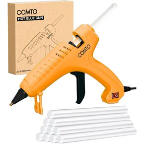 مجموعة مسدس الغراء الساخن والعصي، قوة فائقة 80 وات، مسدس غراء كامل الحجم للخدمة الشاقة مع 10 أعواد غراء (7/16 بوصة)، تسخين سريع وتصميم مضاد للتنقيط، للحرف اليدوية والإصلاحات - أبيض in Kuwait