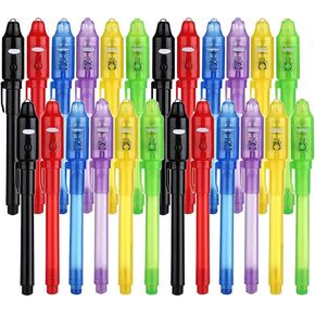 24 Pcs Invisible Ink Pen with UV Light Spy Pen Magic Marker Party Favors for kids 8 12 years Birthday Gifts Classroom Prizes Goodie Bags Stuffers for Kids in Kuwait