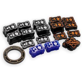 Riftbound TCG Compatible | Might Modifier & Buff Transparent Acrylic Tokens – 49 Single-Sided Set in Kuwait