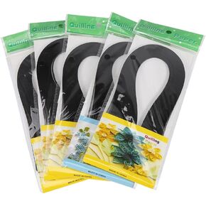 600 Stripes Quilling Paper 3mm/0.12inch Width Pure Color Origami Paper Hand Craft 390mm/15.3inch Length Hand Craft Decoration (Black) in Saudi Arabia