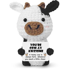 هدايا بقرة كروشيه إيجابية لمحبي البقرة، صناعة يدوية ملهمة لدعم عاطفي، بقرة كروشيه لأفضل صديق، زوجة، صديقة، هدية عيد ميلاد، عيد الحب، بقرة حيوانات محشوة للمكتب المنزلي in Kuwait